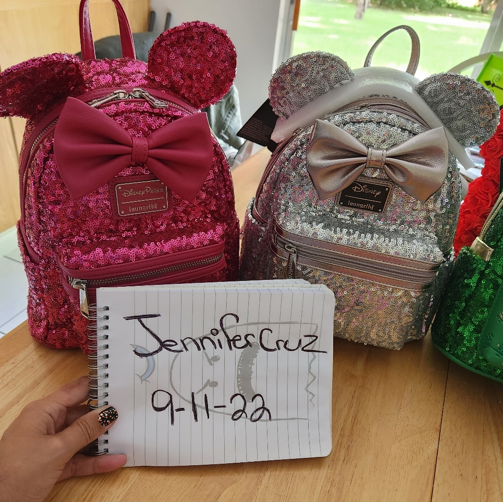 Loungefly pink sequins bag